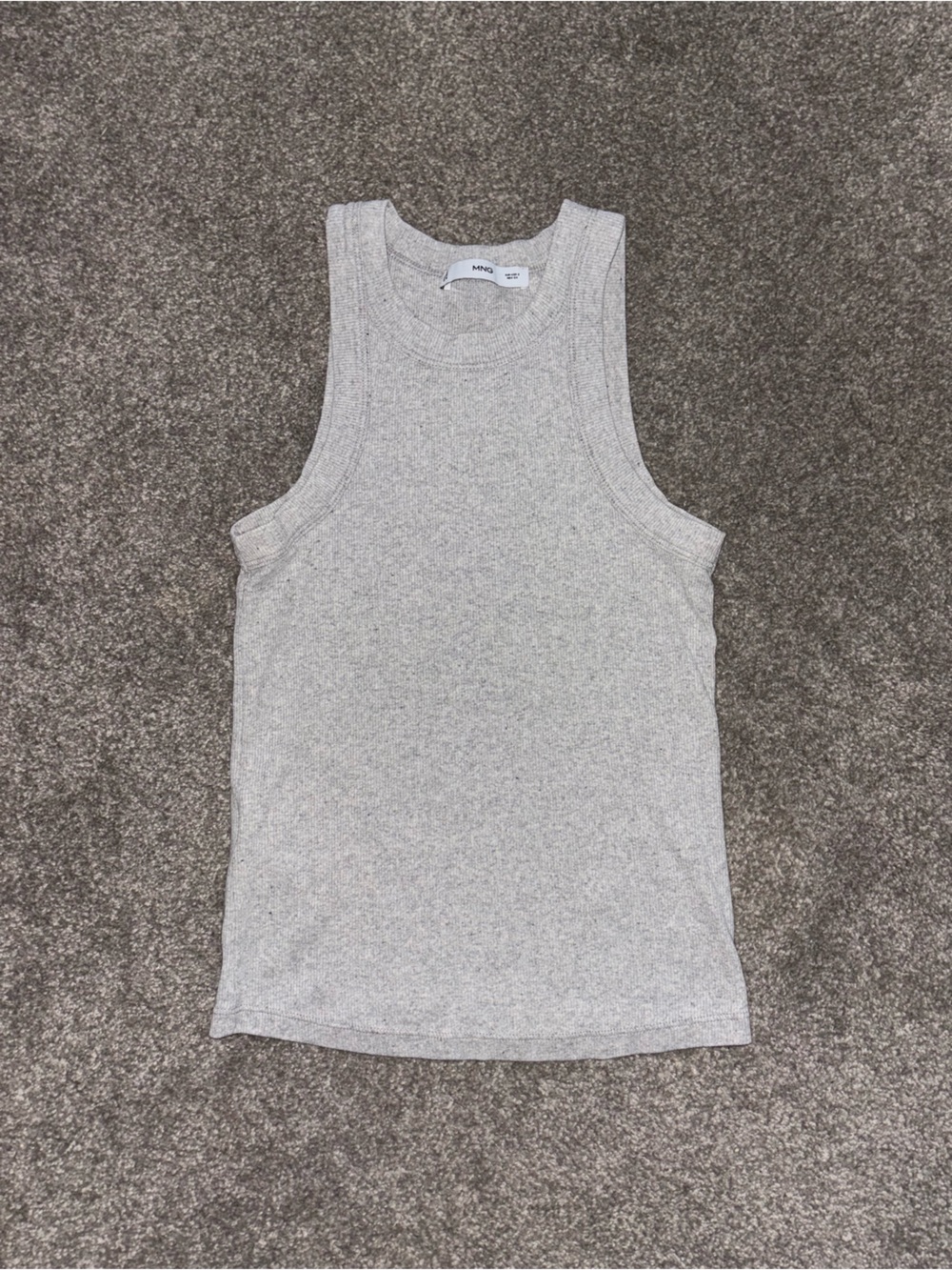 Size S- Mango Light Gray Ribbed Tank Top